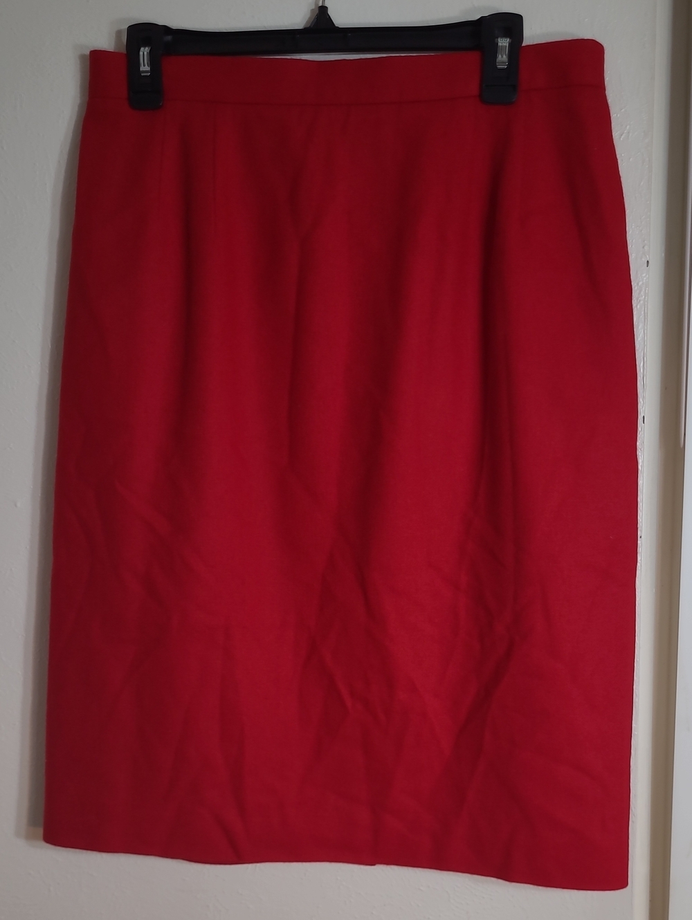 100% Wool Worthington Red Pencil Skirt
